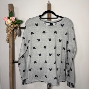 Disney Mickey Mouse Grey Sweatshirt Crewneck Pullover Womens Size Medium